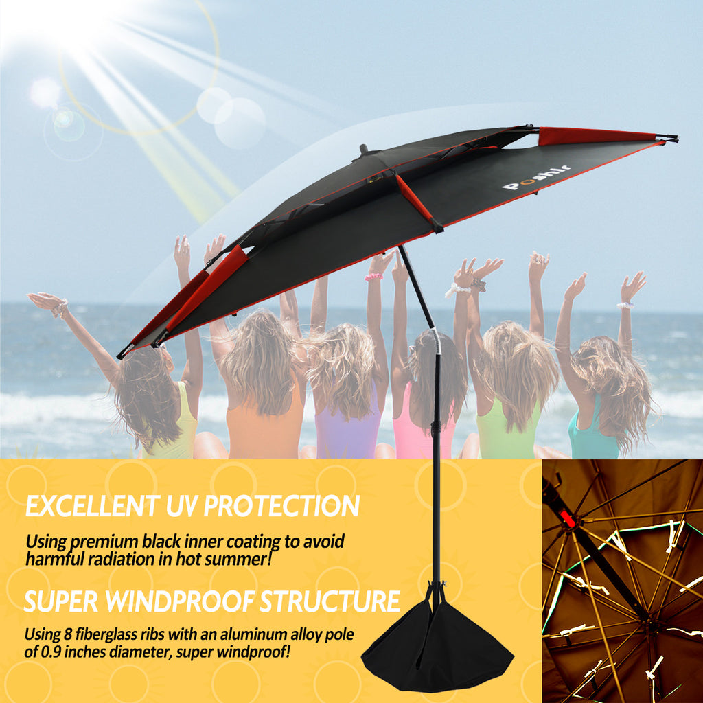 Poshlr Beach Umbrella with Sand Anchor