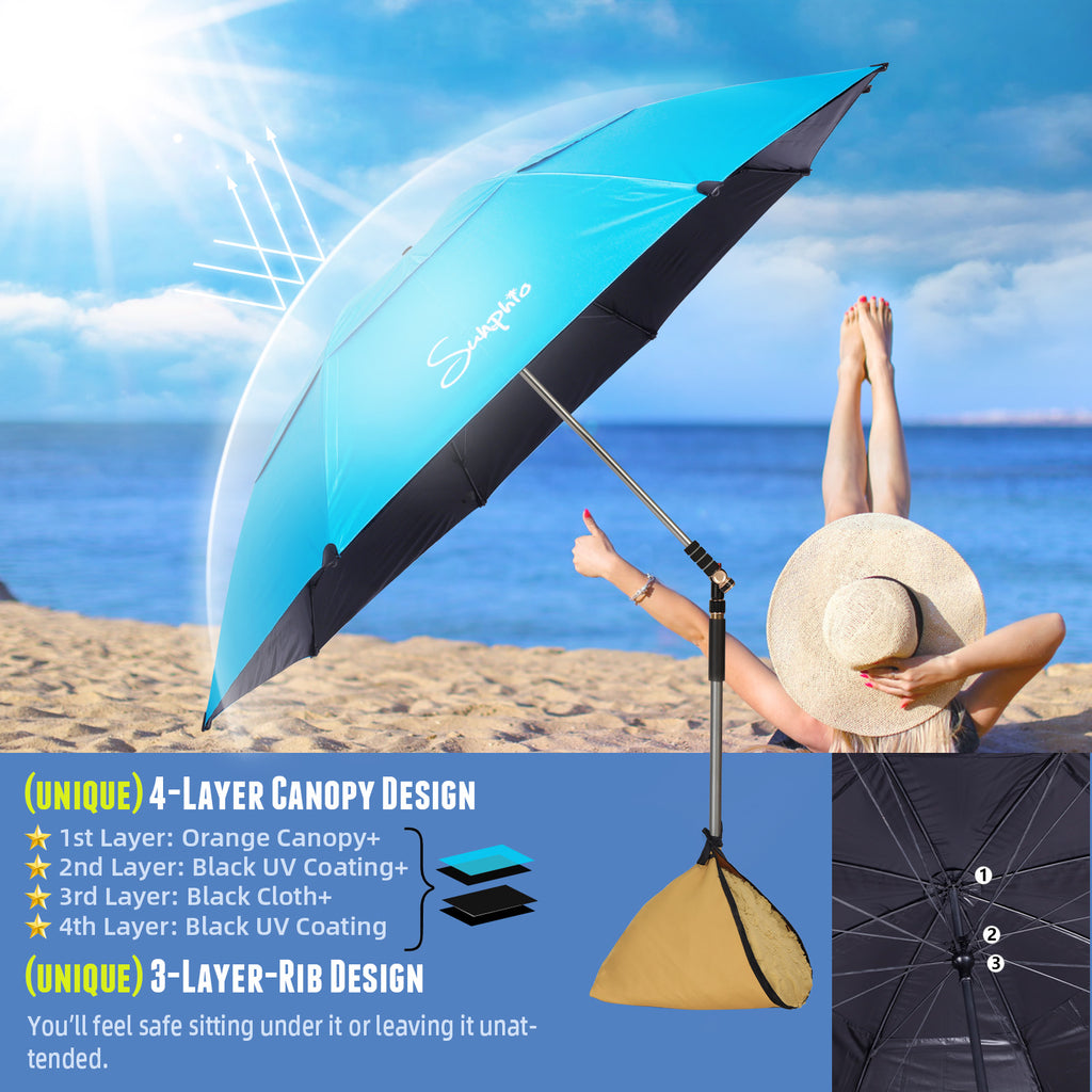 Sunphio Windproof Beach Umbrella 