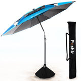 Poshlr Beach Umbrella Portable with Sand Anchor (Blue)